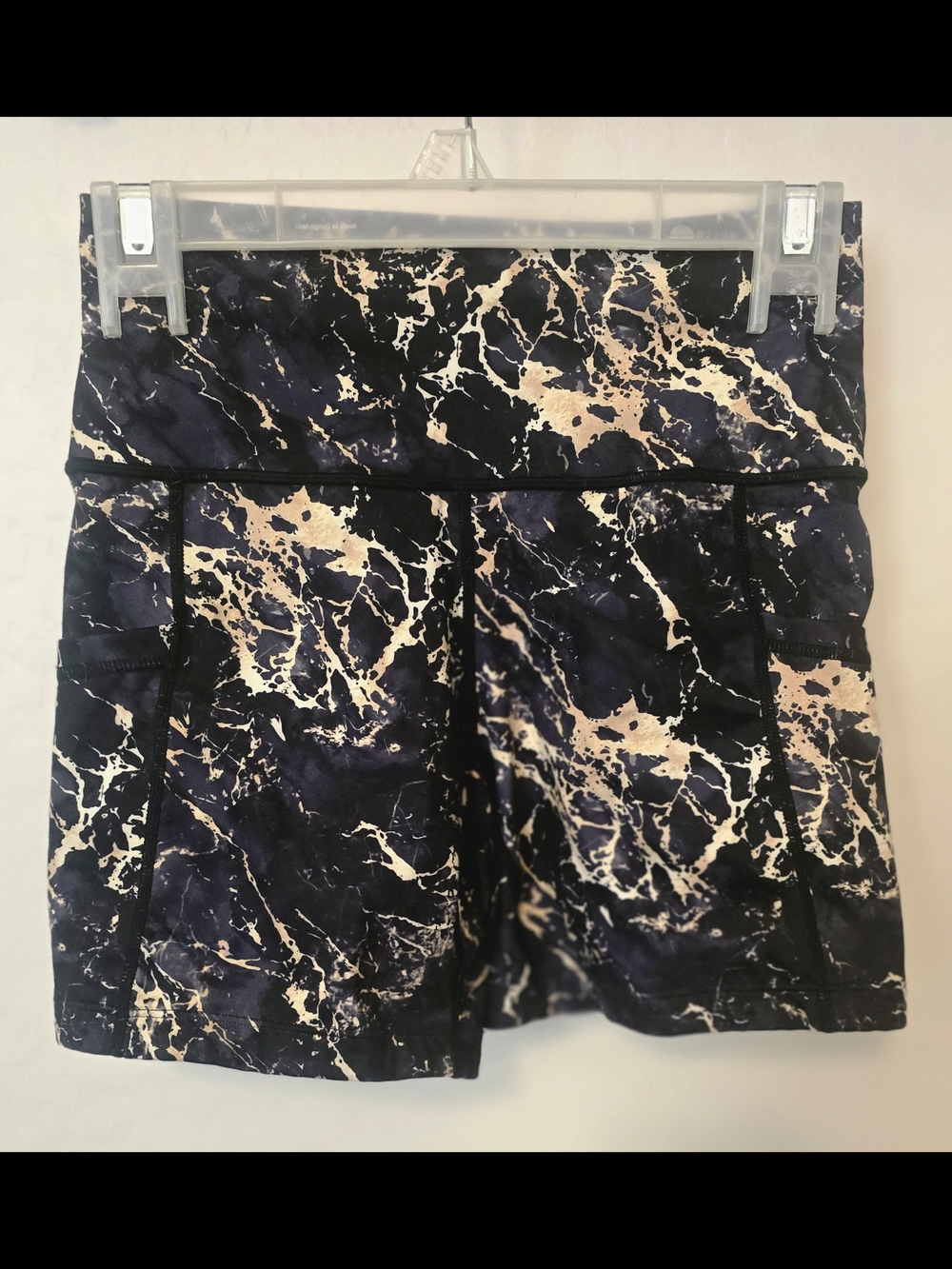 CVG Constantly Varied Gear Black Gold High Waist Workout Shorts, Women's XS